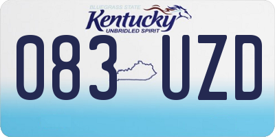KY license plate 083UZD