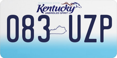 KY license plate 083UZP