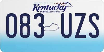 KY license plate 083UZS