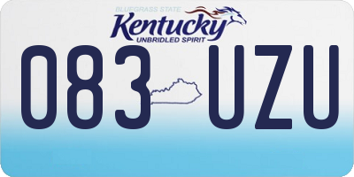 KY license plate 083UZU