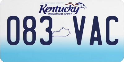KY license plate 083VAC