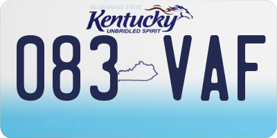 KY license plate 083VAF