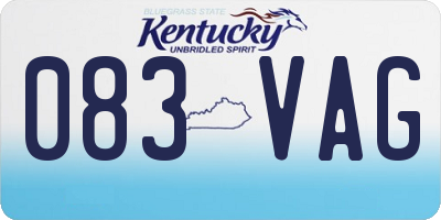 KY license plate 083VAG