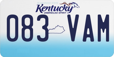 KY license plate 083VAM