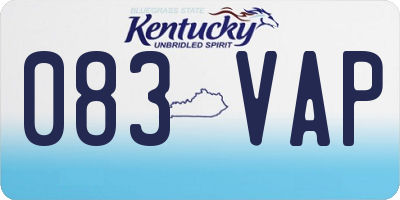 KY license plate 083VAP