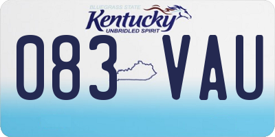 KY license plate 083VAU