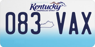 KY license plate 083VAX