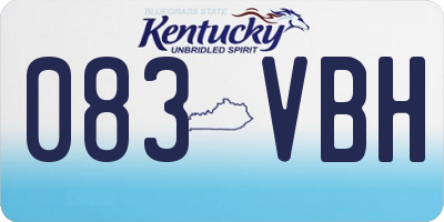 KY license plate 083VBH