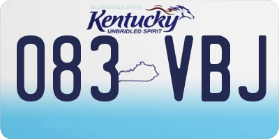 KY license plate 083VBJ