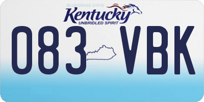 KY license plate 083VBK