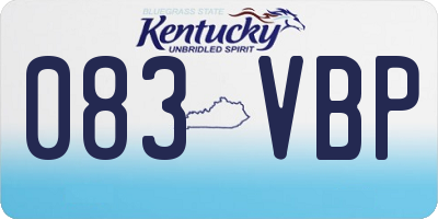KY license plate 083VBP