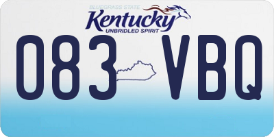 KY license plate 083VBQ