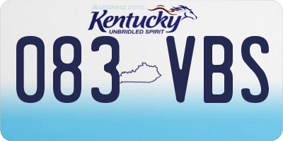 KY license plate 083VBS