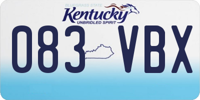 KY license plate 083VBX