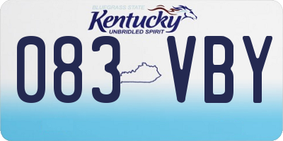 KY license plate 083VBY