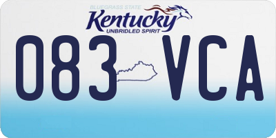 KY license plate 083VCA
