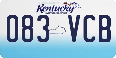 KY license plate 083VCB