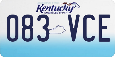 KY license plate 083VCE