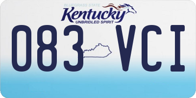 KY license plate 083VCI