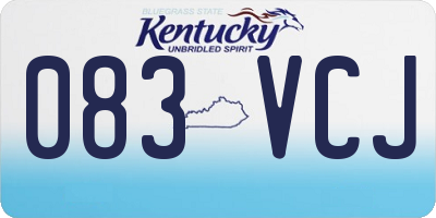 KY license plate 083VCJ