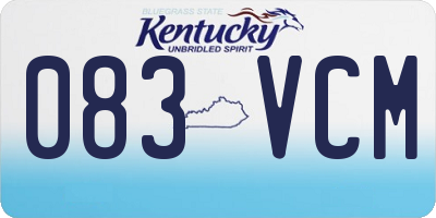 KY license plate 083VCM