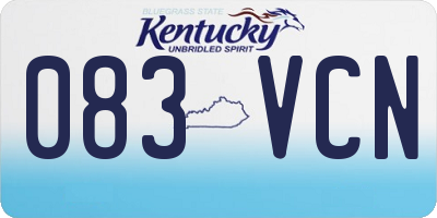 KY license plate 083VCN