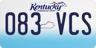 KY license plate 083VCS