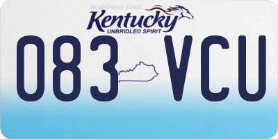 KY license plate 083VCU