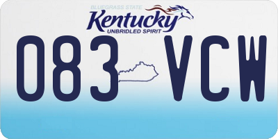 KY license plate 083VCW