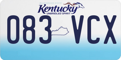 KY license plate 083VCX