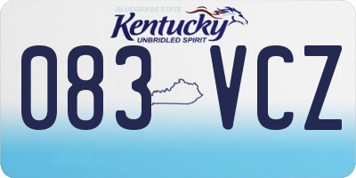KY license plate 083VCZ