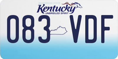 KY license plate 083VDF