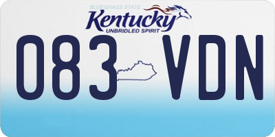 KY license plate 083VDN