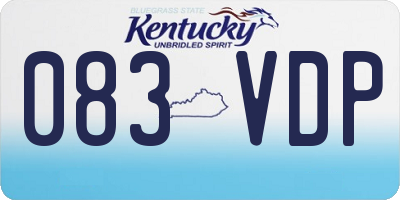 KY license plate 083VDP