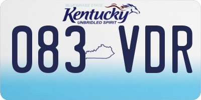 KY license plate 083VDR