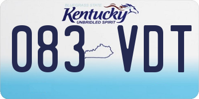 KY license plate 083VDT