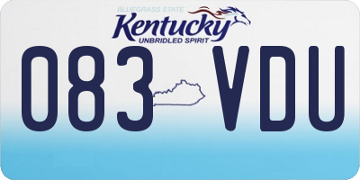 KY license plate 083VDU