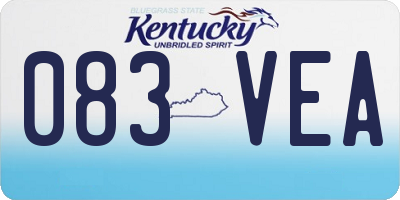 KY license plate 083VEA