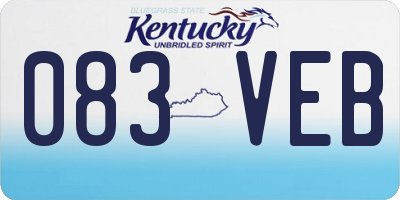 KY license plate 083VEB