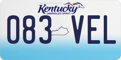 KY license plate 083VEL