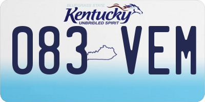 KY license plate 083VEM