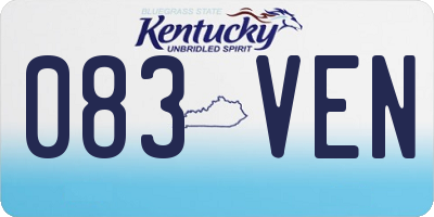 KY license plate 083VEN