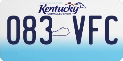 KY license plate 083VFC