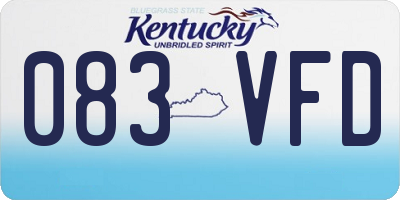 KY license plate 083VFD