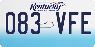 KY license plate 083VFE
