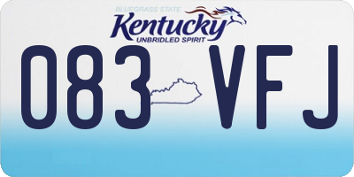 KY license plate 083VFJ