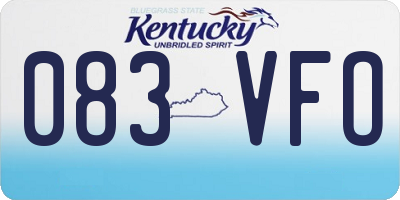 KY license plate 083VFO