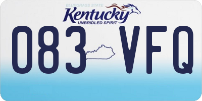 KY license plate 083VFQ