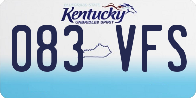 KY license plate 083VFS