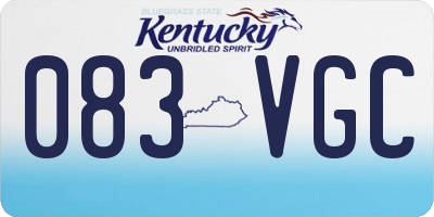 KY license plate 083VGC